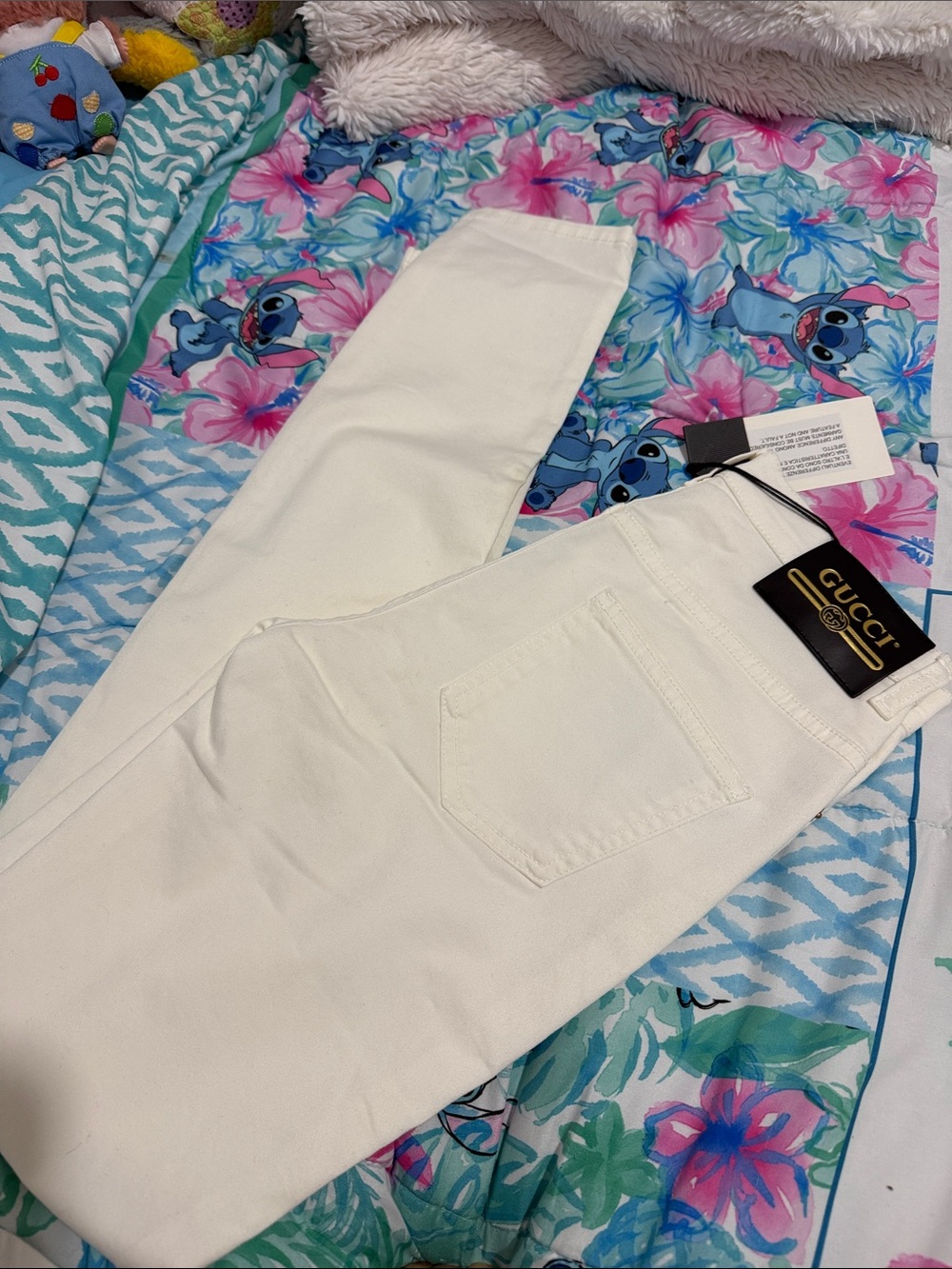 Gucci White Skinny Women’s Jeans with Signature Label size 26 stretchy